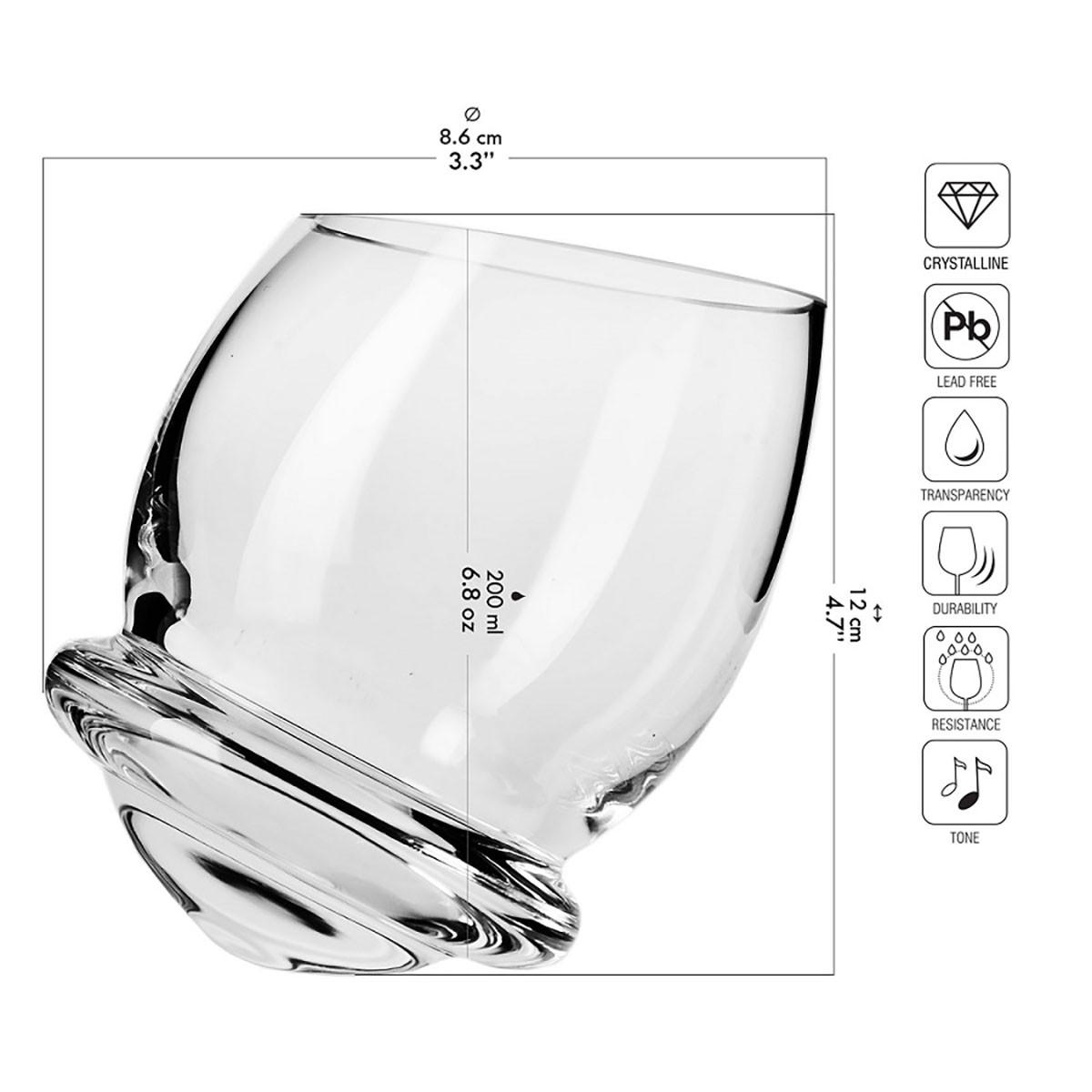 WHISKYGLÄSER Roly-Poly, 6er-Set, 200 ml, Handgemacht - Transparent, Glas (0.2L) - Krosno Glass