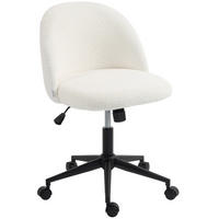 BÜROSTUHL in Cremeweiß 52x59x84,5 cm mit Teddyfleece-Bezug, höhenverstellbar und drehbar - Creme, Textil (59/84.5/52cm) - IVMEU