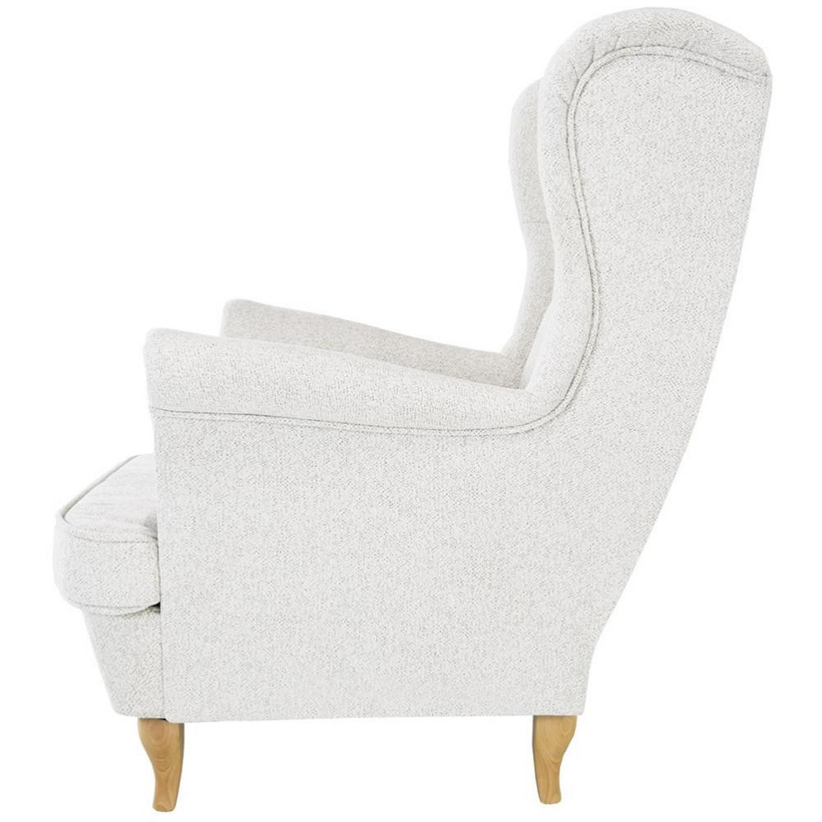 CHESTERFIELD-SESSEL Falco beige mit Buche Holzbeinen - Beige, Holz/Textil (82/102/92cm) - Beautysofa