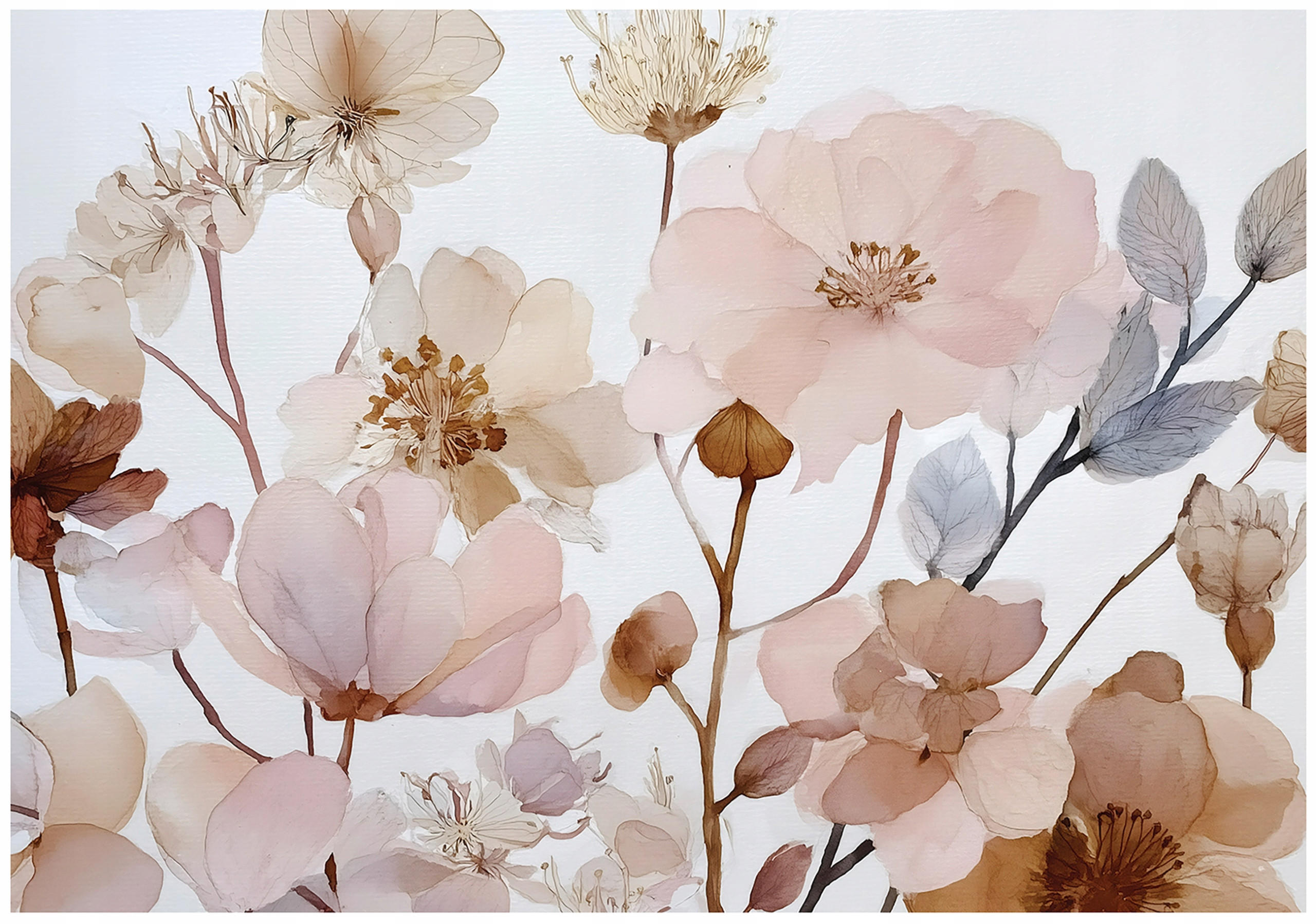 FOTOTAPETE Blumen Boho Beige 250x175 cm - Multicolor, Papier (250/175cm) - Wallarena
