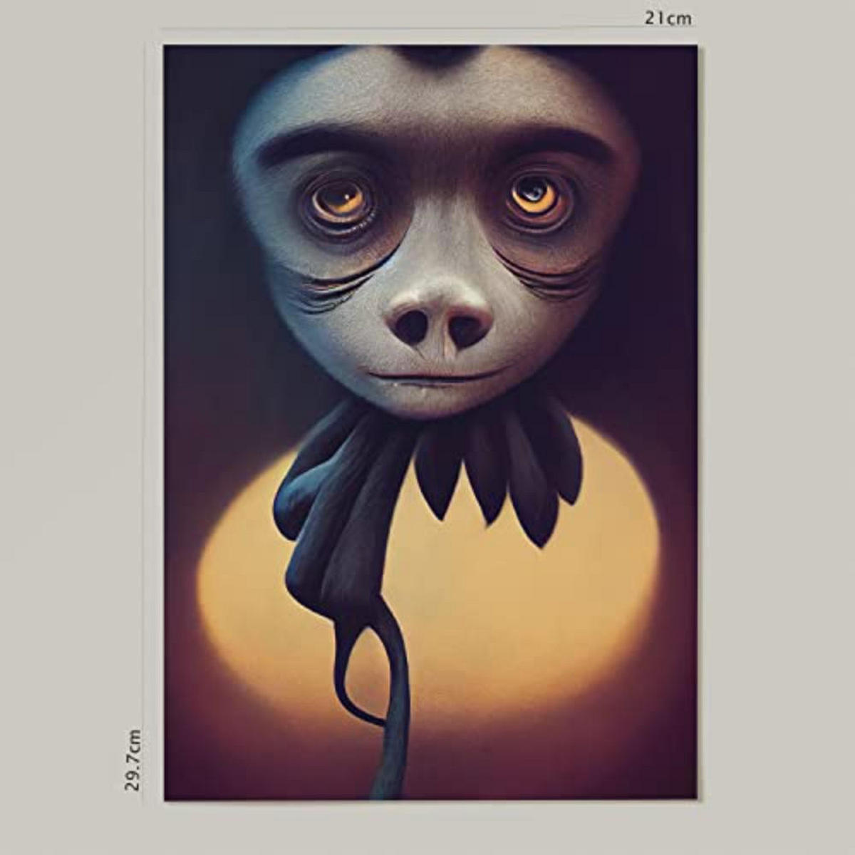 POSTER Set mit 4 Hören Tier im T Burton Goth Stil A4 Rahmenlos - Klar, Papier (29.7/3cm) - Nacnic