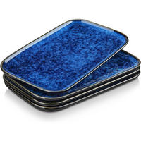 SERVIERPLATTEN 4-teiliges Set Blau-Grün 28 cm - Blau, Keramik (17/2/28cm)