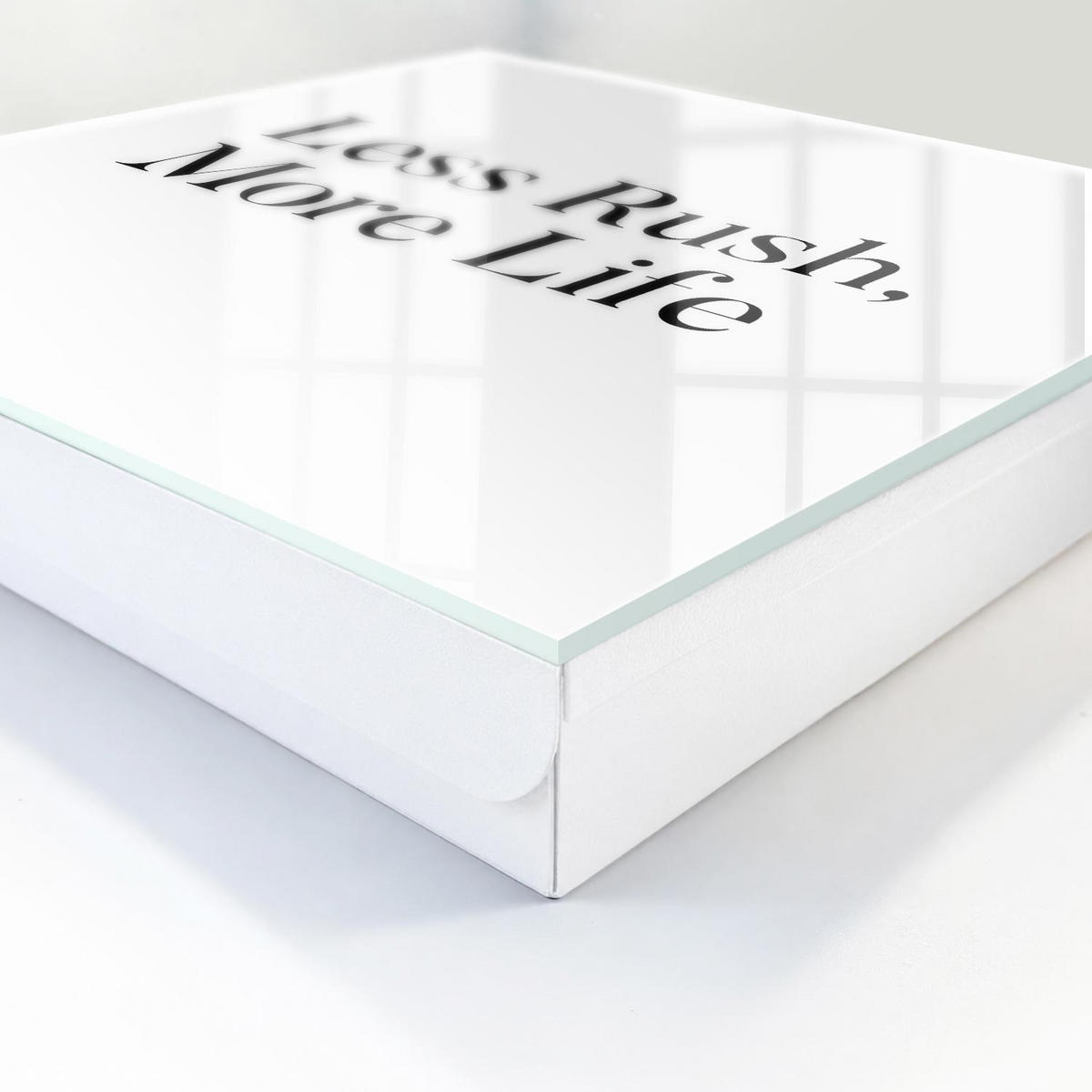 SCHLÜSSELBOX Weiß 30x30 cm – Türöffnung nach rechts - Weniger Hektik, mehr Leben - Multicolor, Metall (30/30/5cm) - TULUP