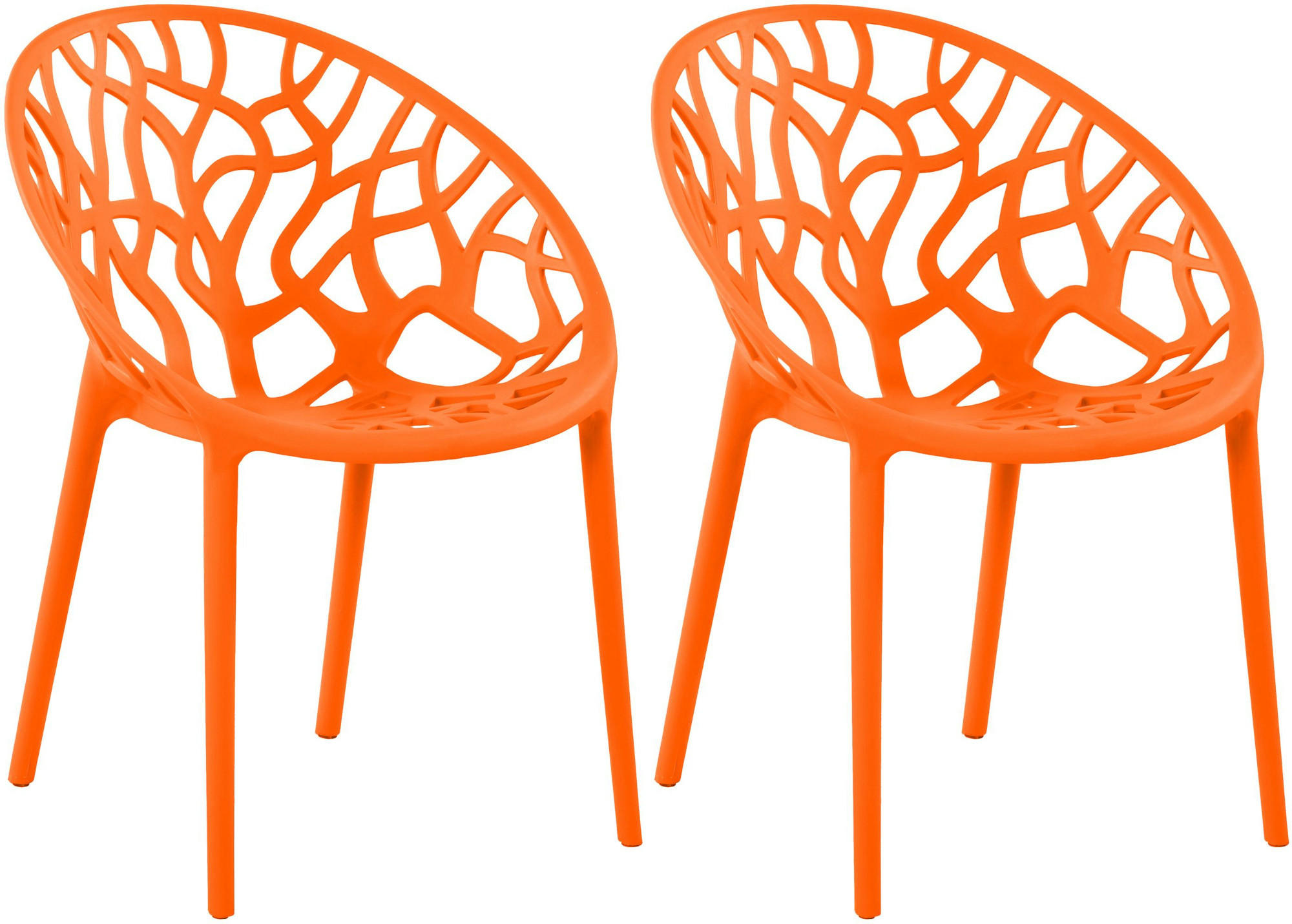 GARTENSTUHL 2er Set Kunststoff Orange - Orange, Kunststoff (59/80/60cm) - CLP