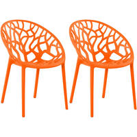 GARTENSTUHL 2er Set Kunststoff Orange - Orange, Kunststoff (59/80/60cm) - CLP
