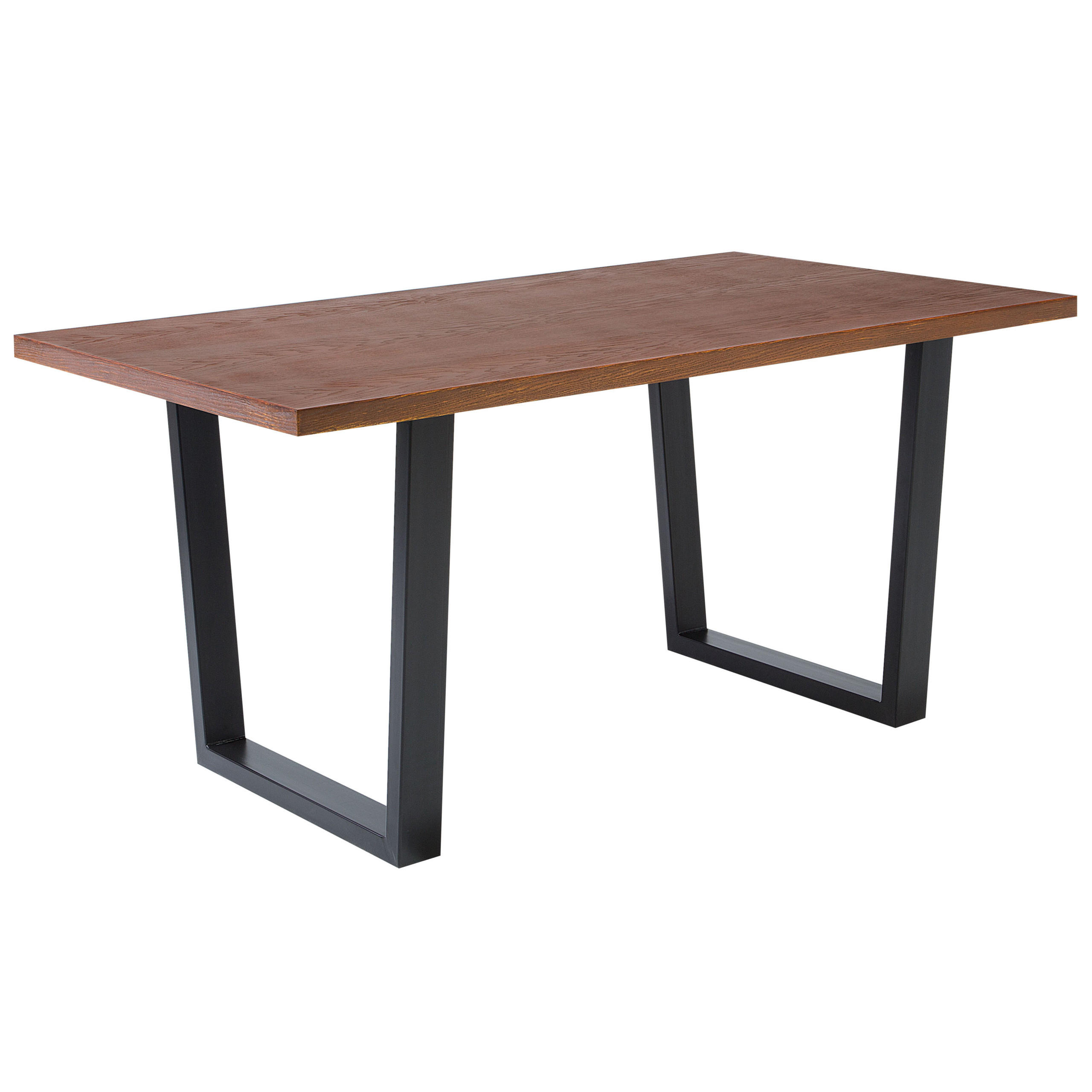 ESSTISCH 160/90/76 cm Dunkelbraun, Schwarz Rechteckig Austin - Dunkelbraun, Holzwerkstoff (160/90/76cm) - Beliani