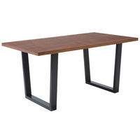 ESSTISCH 160/90/76 cm Dunkelbraun, Schwarz Rechteckig Austin - Dunkelbraun, Holzwerkstoff (160/90/76cm) - Beliani