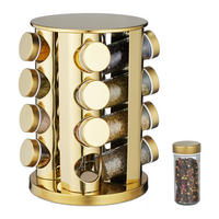 GEWÜRZKARUSSELL - Multicolor, Glas/Kunststoff (20/27.5/20cm) - Relaxdays