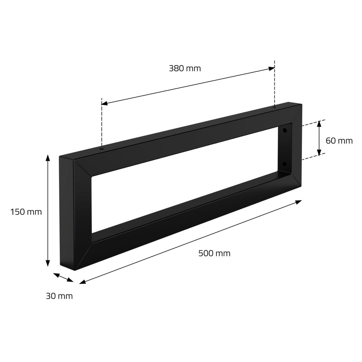 WANDKONSOLE - Schwarz, Metall (15/3/50cm) - ML-DESIGN