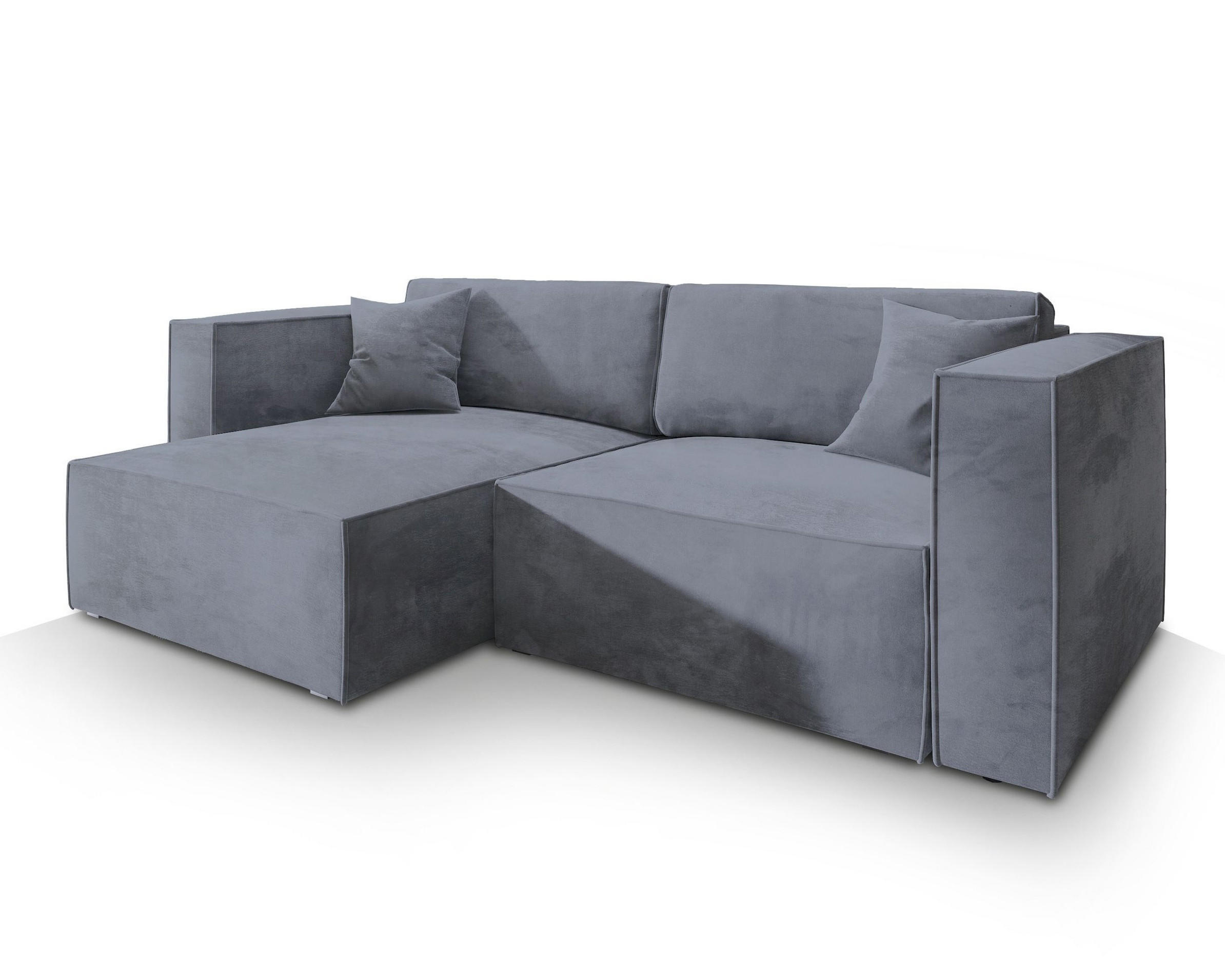 ROHOVÁ SEDAČKA NERIO šedá - šedá, dřevo/textil (245/148cm) - MASSENO