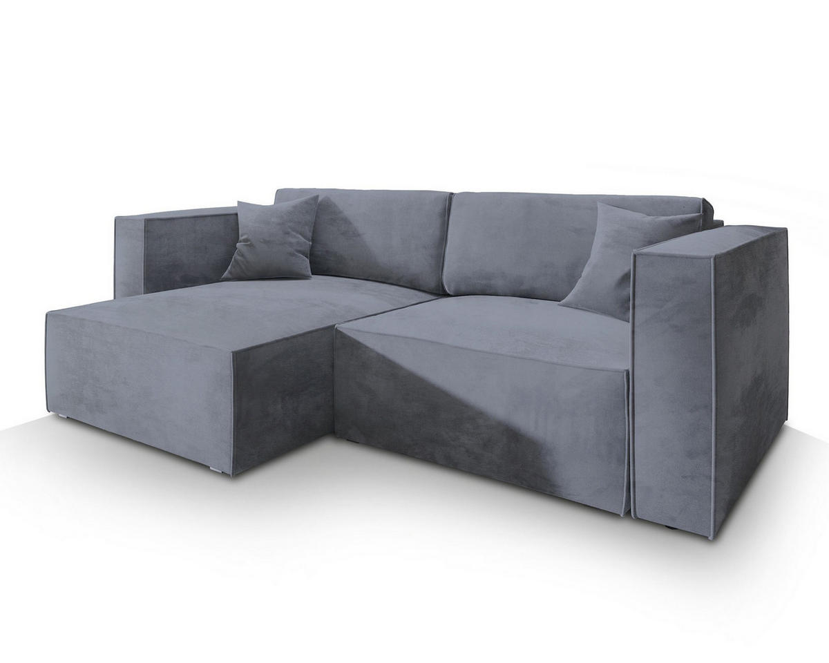 ROHOVÁ SEDAČKA NERIO šedá - šedá, dřevo/textil (245/148cm) - MASSENO