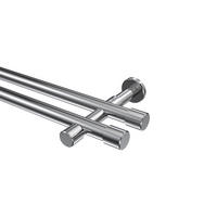 GARDINENSTANGEN-SET Prestige Santo 180 cm, 2-läufig (ohne Ringe), 20 mm Ø Chrom - Chromfarben, Metall (180cm) - INTERDECO
