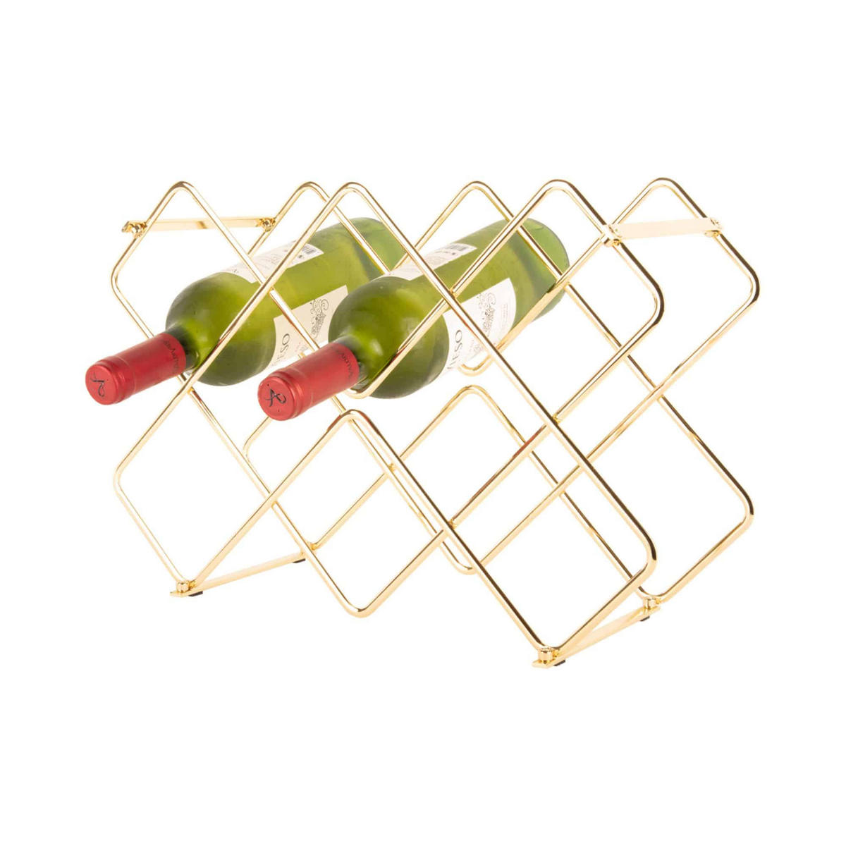 WEINREGAL Diamonds Gold 40.5/15.5/27.5 cm - Goldfarben, Metall (15.5/27.5/40.5cm) - Present Time