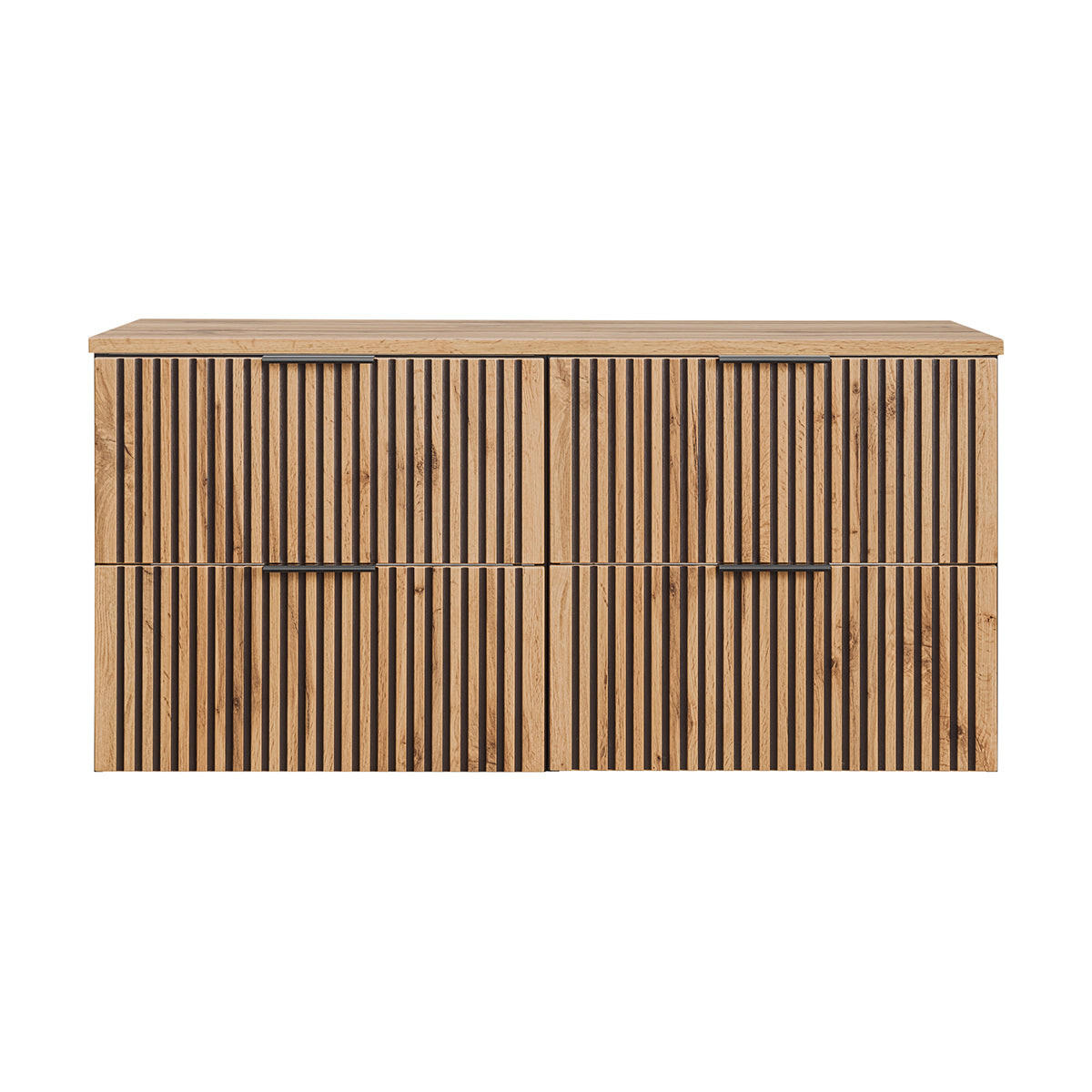 SKRINKA POD UMÝVADLO 120.6cm Gaia Dubové drevo a čierna farba - čierna, kompozitné drevo (120.6/59/46cm) - Petits-meubles