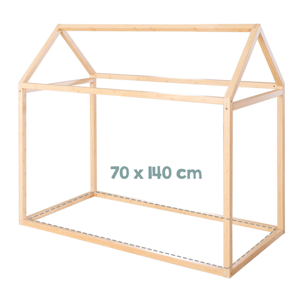 HAUSBETT 70 x 140 cm Montessori Bambus - Naturfarben, Holzwerkstoff (70/140cm) - Roba