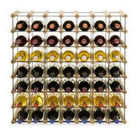 WEINREGAL Vinotega Mod Metal 72,5x72,5x24,5 cm 7x7 Flaschen Massives Kiefernholz Natur - Naturfarben, Holz (72.5/72.5/24.5cm) - PROREGAL