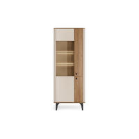VITRINE AURO 02 73/190/40 cm in Kaschmir / Royal Nussbaum mit LED - Kaschmir/Nussbaumfarben, Holzwerkstoff (73/190/40cm) - Deine Möbel 24