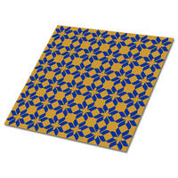 FLIESENAUFKLEBER 9 Stück 30x30 cm selbstklebend Blumenmuster - Blau, Textil (30/1.6/30cm) - TULUP
