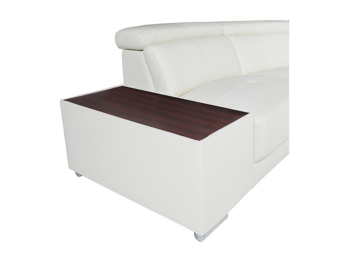 ECKSOFA Leder - Ecke Links - Weiß - NAHIA - Weiß, Leder (306/240cm) - Vente-Unique