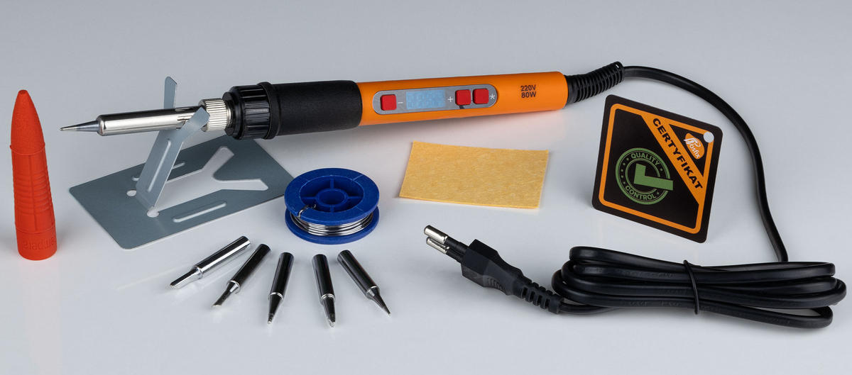LÖTKOLBEN Electric S - 80W | 180-500°C | LCD-Anzeige | 6 Spitzen | 230V | 12-in-1 Set - Multicolor, Kunststoff (10/10/10cm)