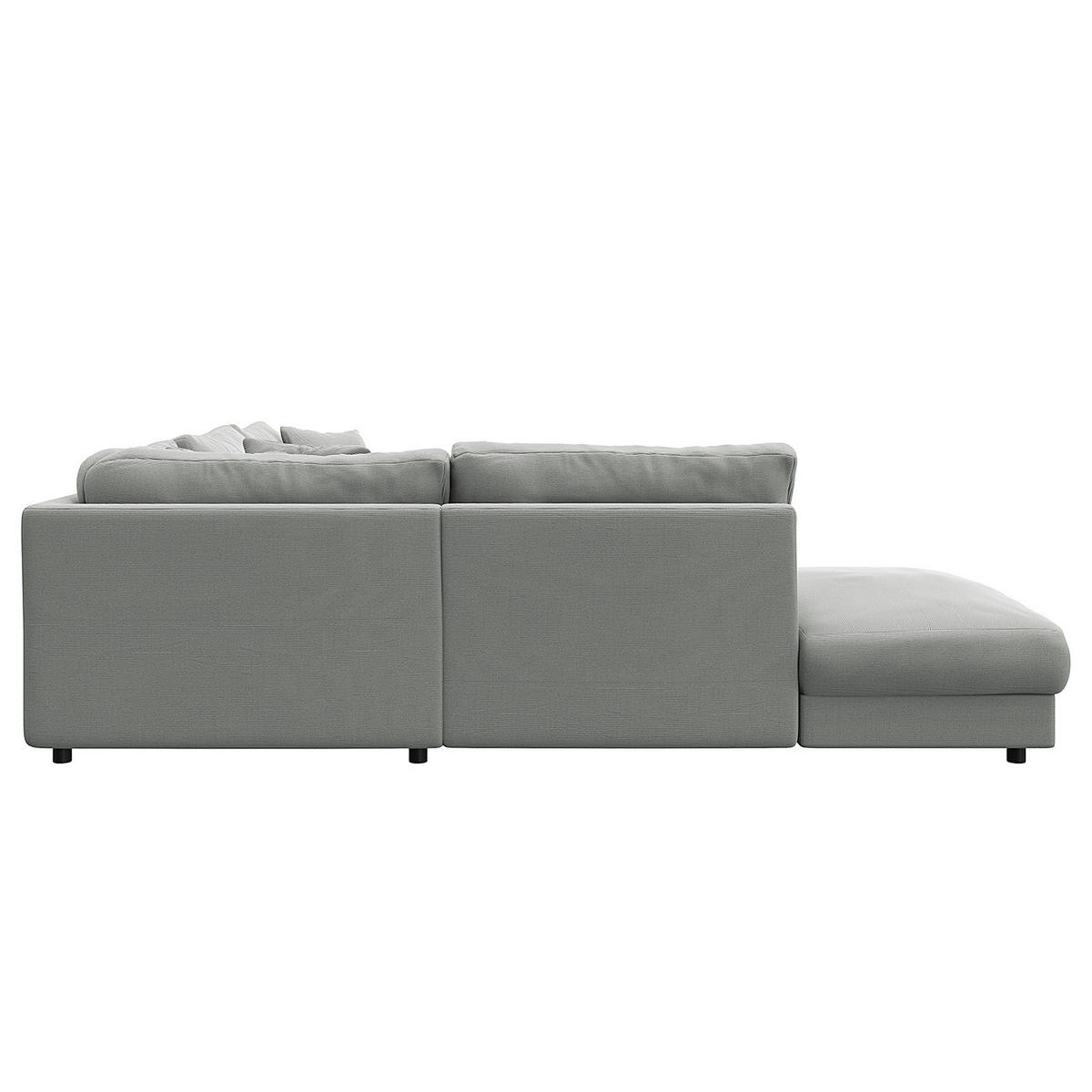 ECKSOFA mit Ottomane - Schwarz/Grau, Holz/Kunststoff (267/254cm) - home24