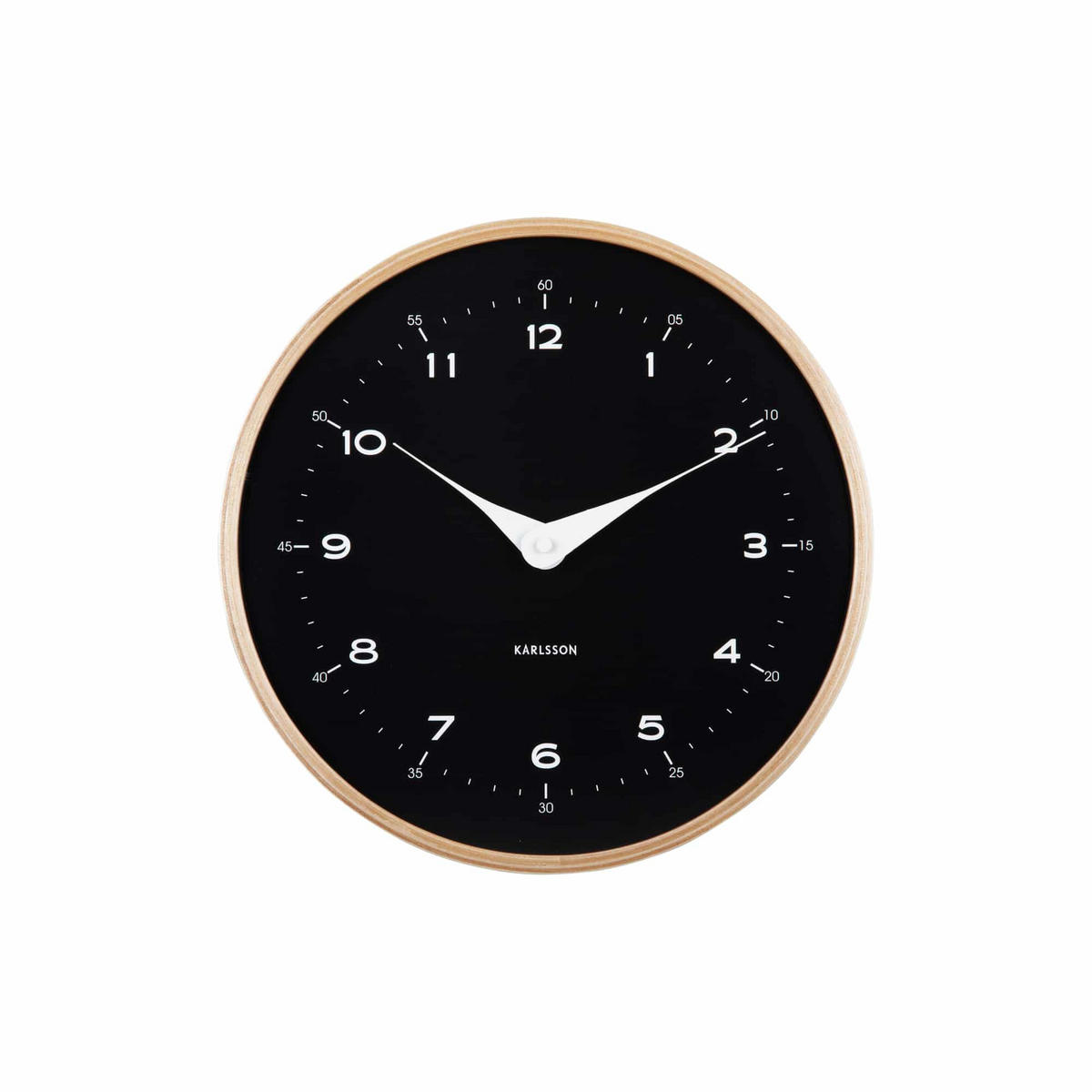 WANDUHR Osado Dome hout Ø30 cm - Schwarz, Holz (30/30/4.3cm) - Karlsson