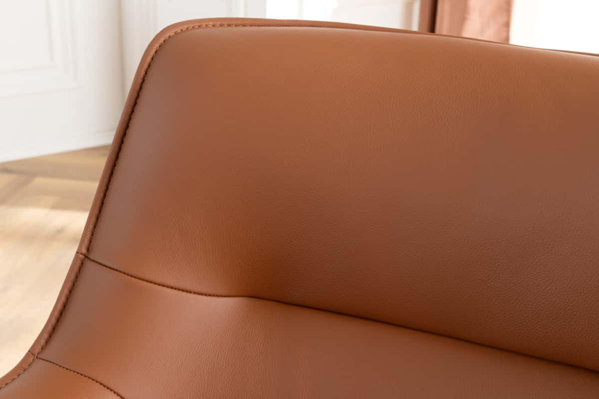 STUHL LE GRAND Echtleder Cognac 90 cm - Schwarz/Braun, Leder/Textil (68/87/68cm) - riess-ambiente