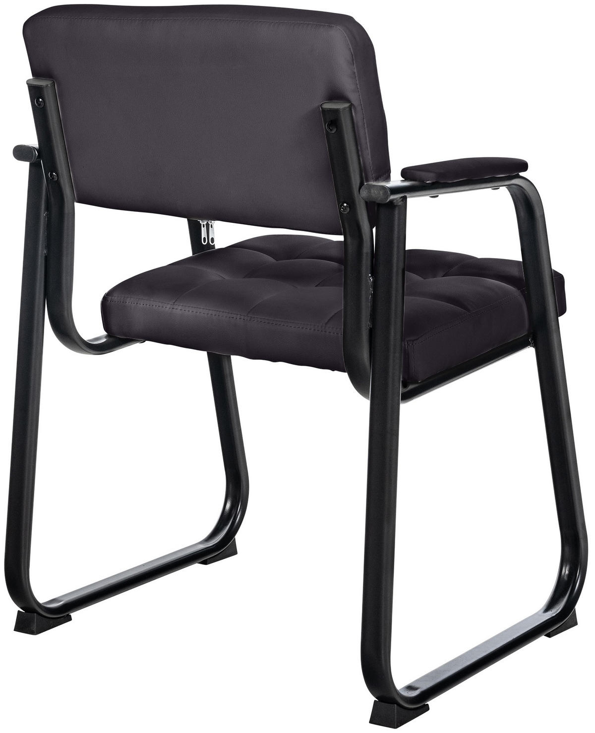 ARMLEHNENSTUHL Lederlook Schwarz - Schwarz, Textil/Metall (59/84/58cm) - CLP