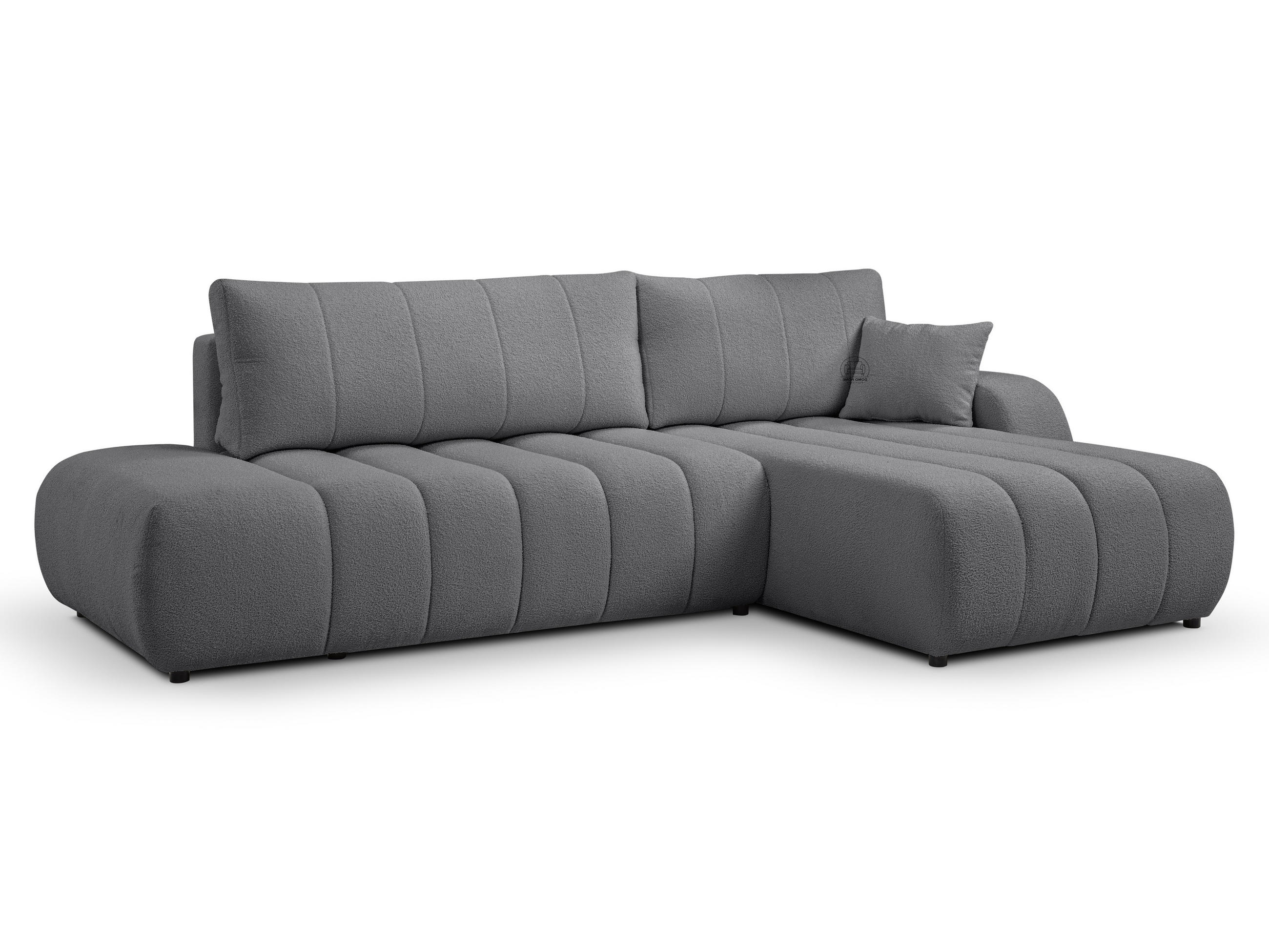 ECKSOFA BALOO mit Schlaffunktion 297x180 cm, Dunkelgrau, Rechts - Dunkelgrau, Holz/Textil (276/176cm) - DomoHome