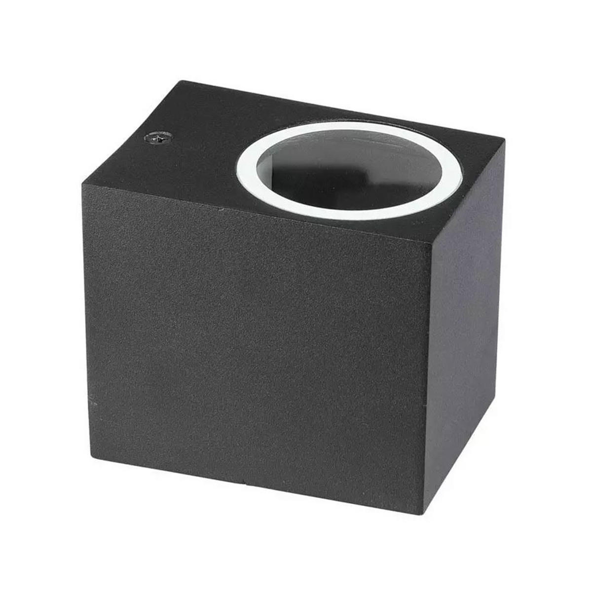 LED ALU WANDLEUCHTE Schwarz Matt - Schwarz, Metall (6.8/9.2/9.2cm)
