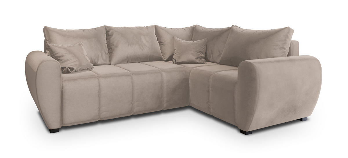 ROHOVÁ SEDAČKA MADISON béžová - černá/béžová, dřevo/textil (235/175cm) - MASSENO