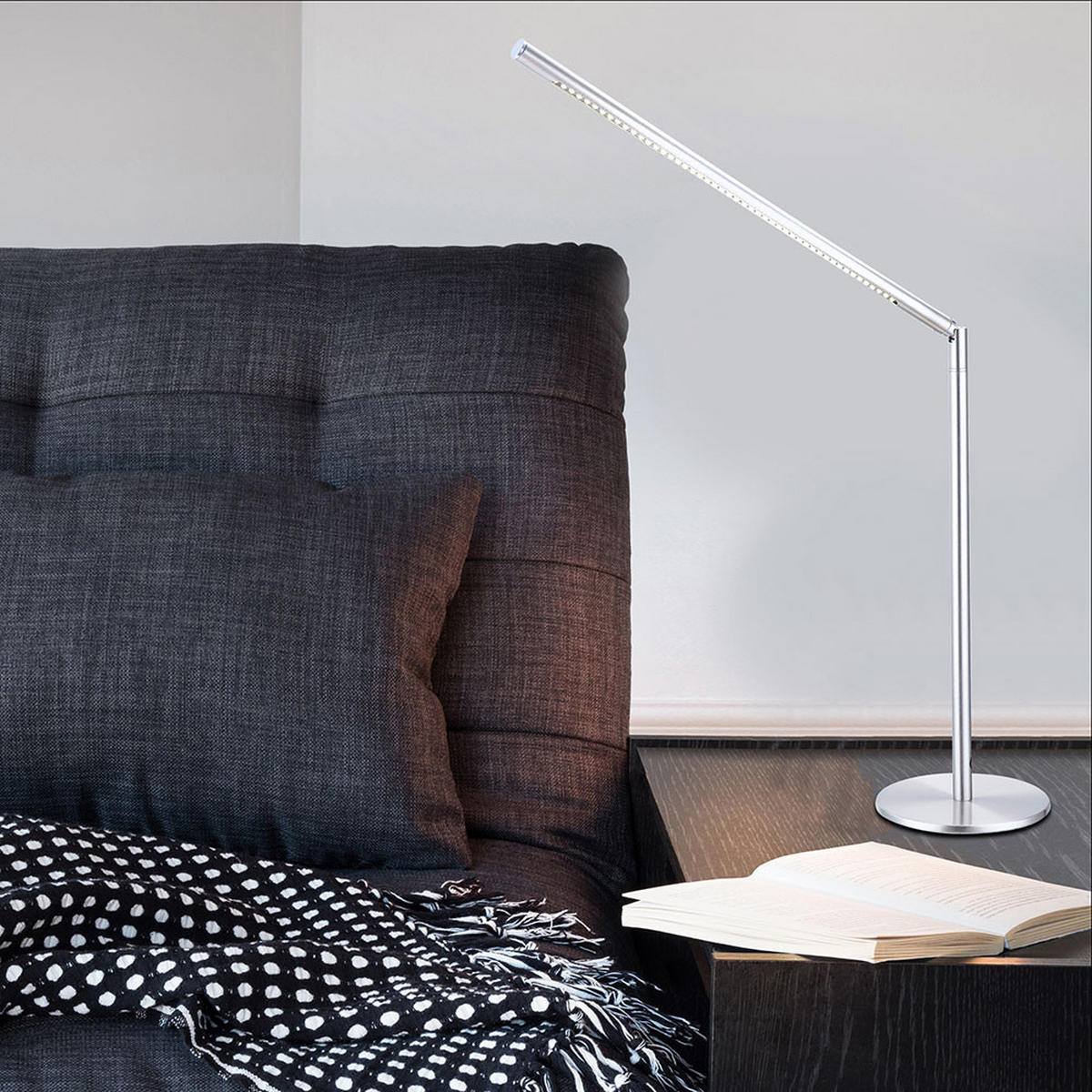 LED TISCHLEUCHTE Metall Silber - Silberfarben, Metall (50/14/80cm) - Globo Lighting