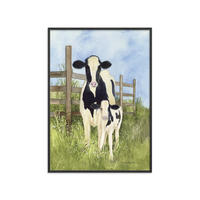 POSTER mit Rahmen Wild Apple - Farm Family Cows - Schwarz/Grün, Holz/Papier (30/40cm) - Poster&Frame