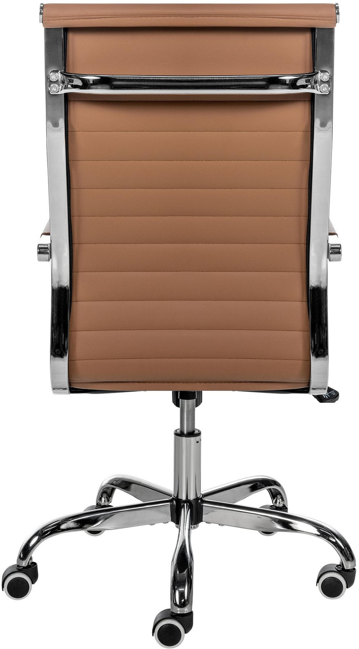 DREHSTUHL Lederlook hellbraun - Hellbraun, Textil/Metall (51/98/63cm) - CLP