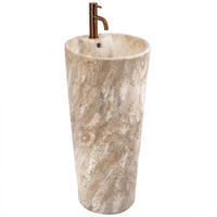 STANDWASCHBECKEN Rea Blanka Savana Matt - Beige, Keramik (40/85/40cm) - REA