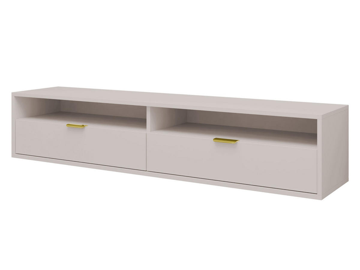 TV-LOWBOARD Queen 175 - Kaschmir/Goldfarben, Holzwerkstoff/Metall (175/35/33cm) - MIRJAN24