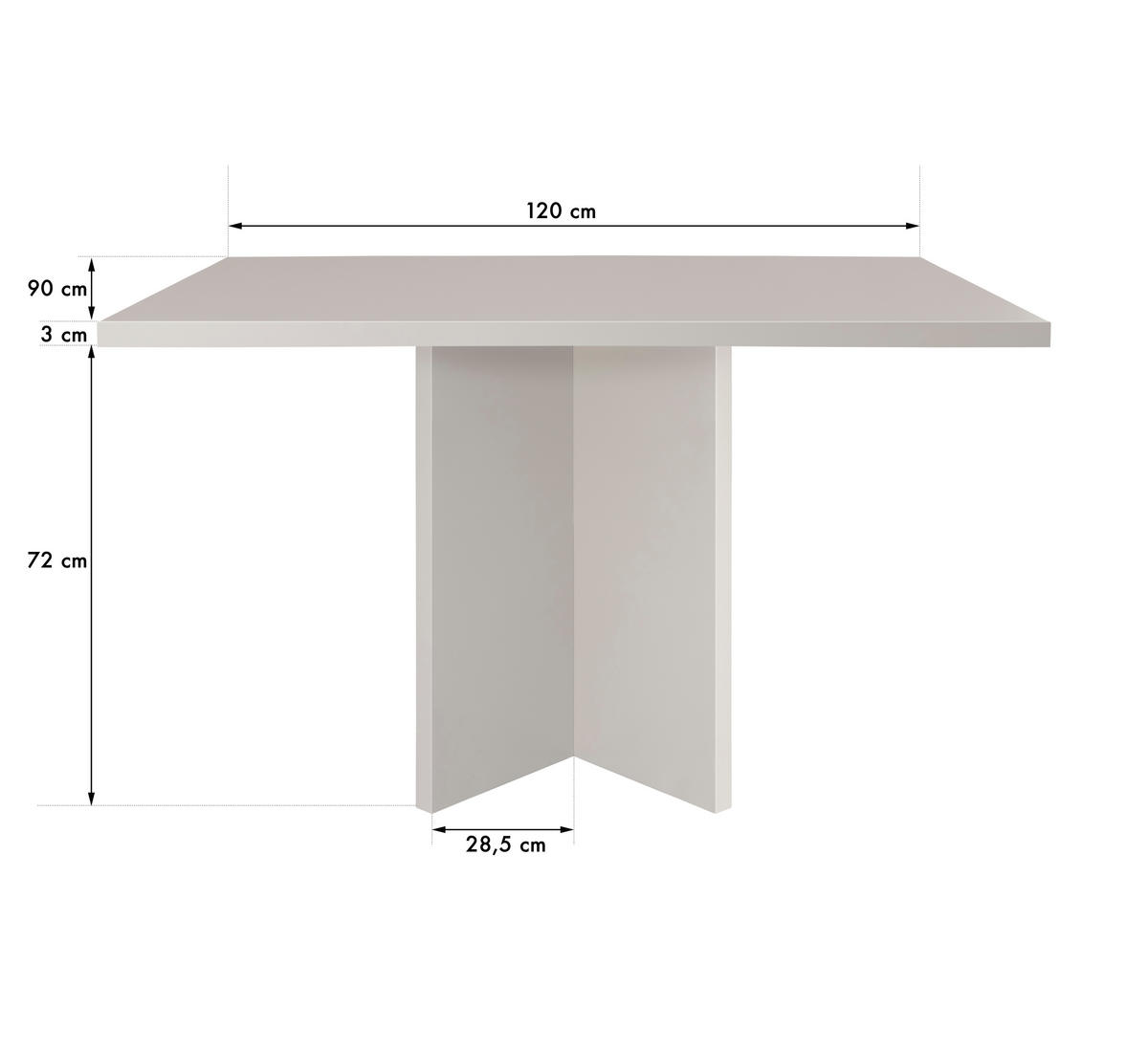 ESSTISCH Rechteckiger mit laminiertem 3 cm in Taupe, 90/120 cm - Beige, Holzwerkstoff (90/120/75cm) - RNT By Really Nice Things