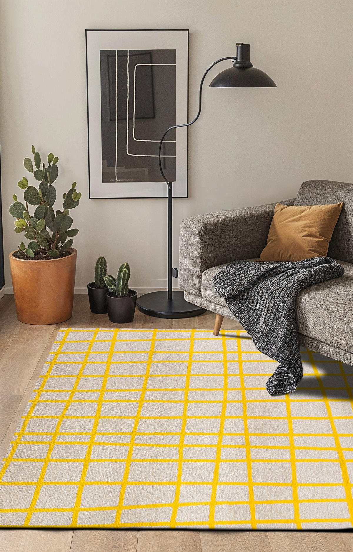 TEPPICH modern Flachgewebe VERO Gelb 240 x 340 cm - Gelb, Textil (240/340cm) - Novatrend