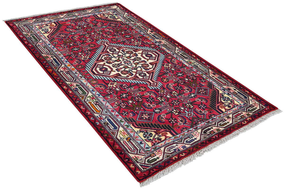 TEPPICH Assadabad Rot 136/81 cm Schurwolle - Rot, Textil (81/136cm) - Looma