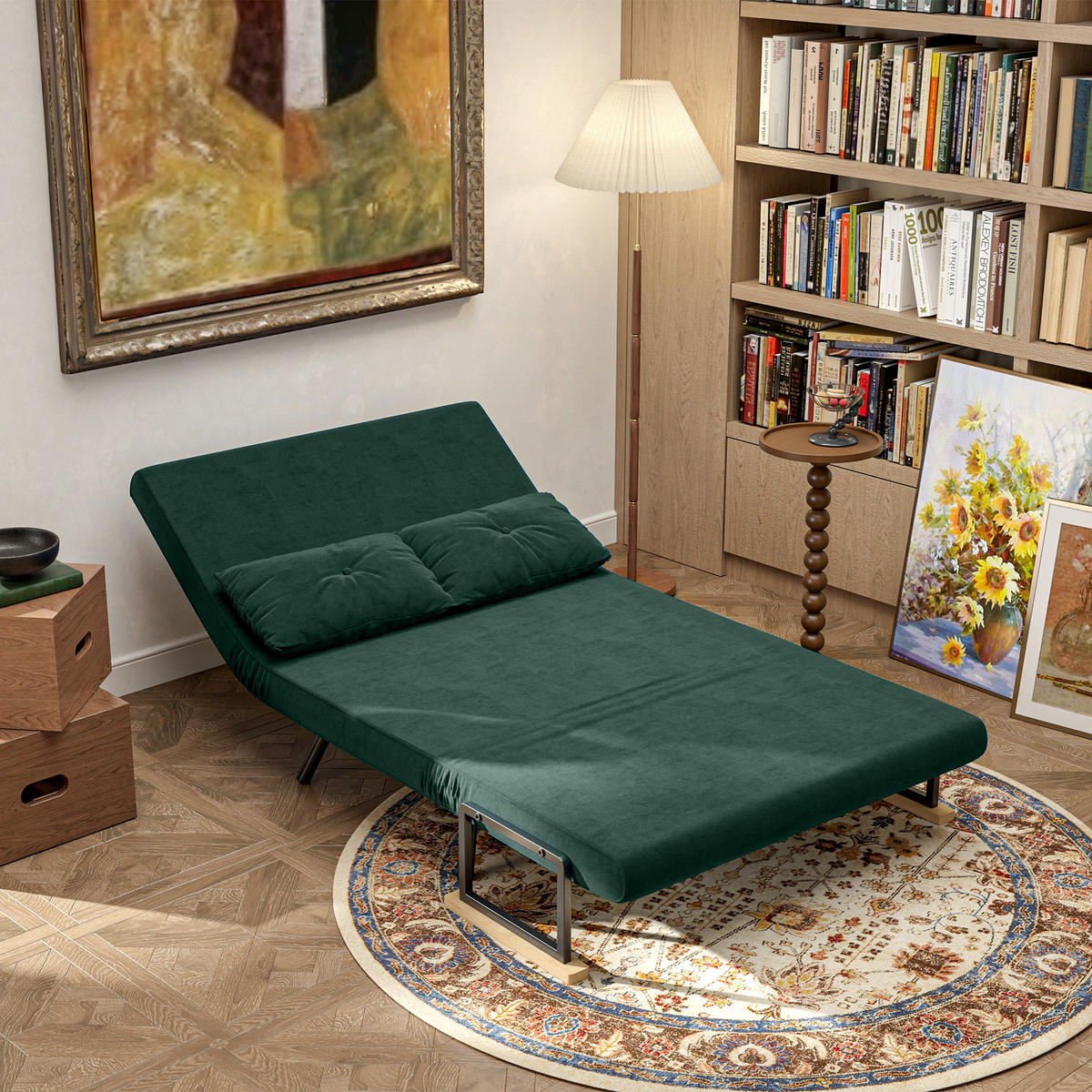SCHLAFSOFA 2er-Sitz DE-14617 mit 5-fach verstellbarer Rückenlehne Grün - Grün, Textil (102/81/73cm) - ComfortXL