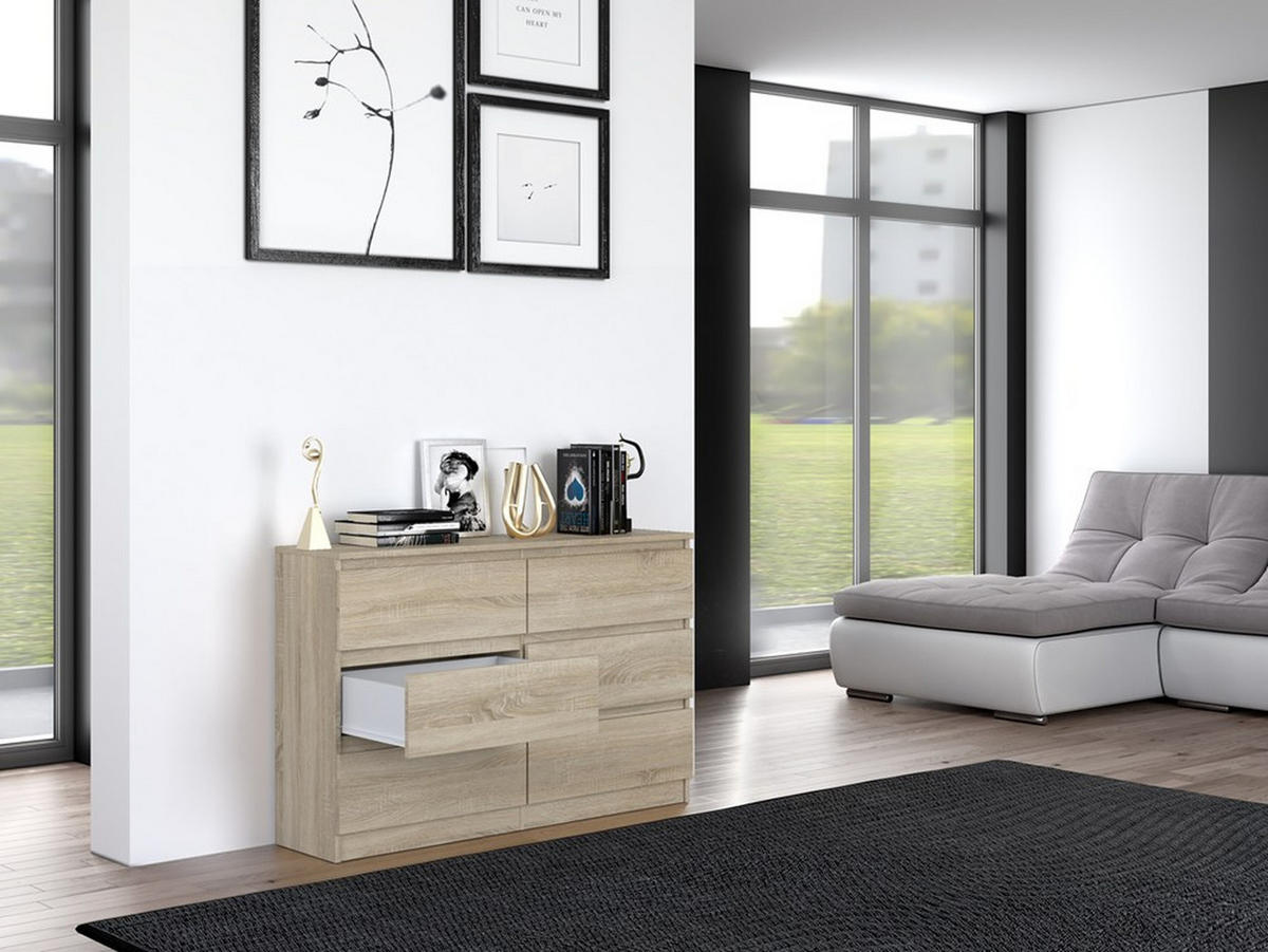 BYRÅ Sonoma ek 120/75/30 - Sonoma ek, Träbaserade material (120/75/30cm) - RAUMHIRSCH FURNITURE