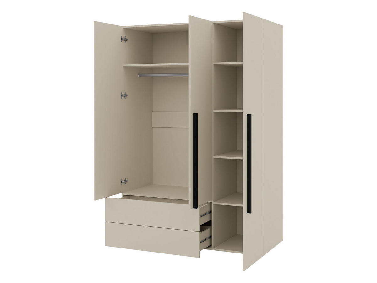 KLEIDERSCHRANK Lorin 3D2S LO01 mit Schrankaufsatz - Kaschmir, Holzwerkstoff (135/236/60cm) - MIRJAN24