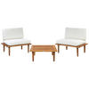 2-SITZER LOUNGE SET zertifiziertes Akazienholz cremeweiß Frascati - Creme, Holz - Beliani