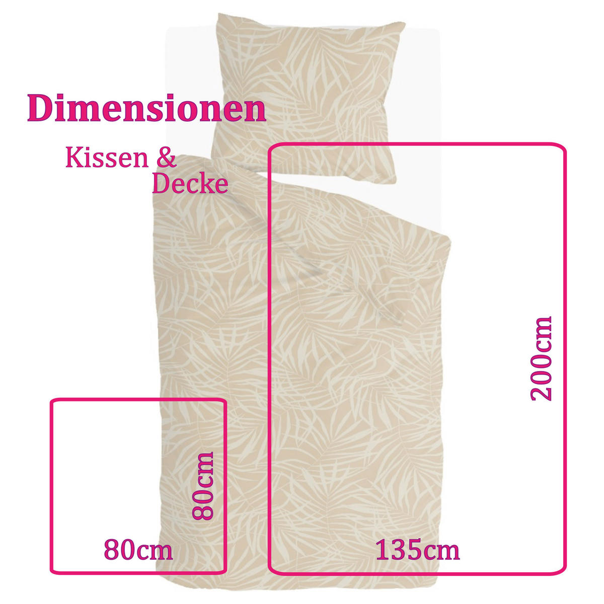 BETTWÄSCHE Byrklund 2-teilig 135x200/80x80cm Sunny Palms Yellow - Currygelb, Naturmaterialien (135/200cm)
