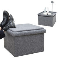 BEISTELLTISCH mit Stauraum 56/56/40 cm Grau - Grau, Kunststoff (56/56/40cm) - Dunedesign