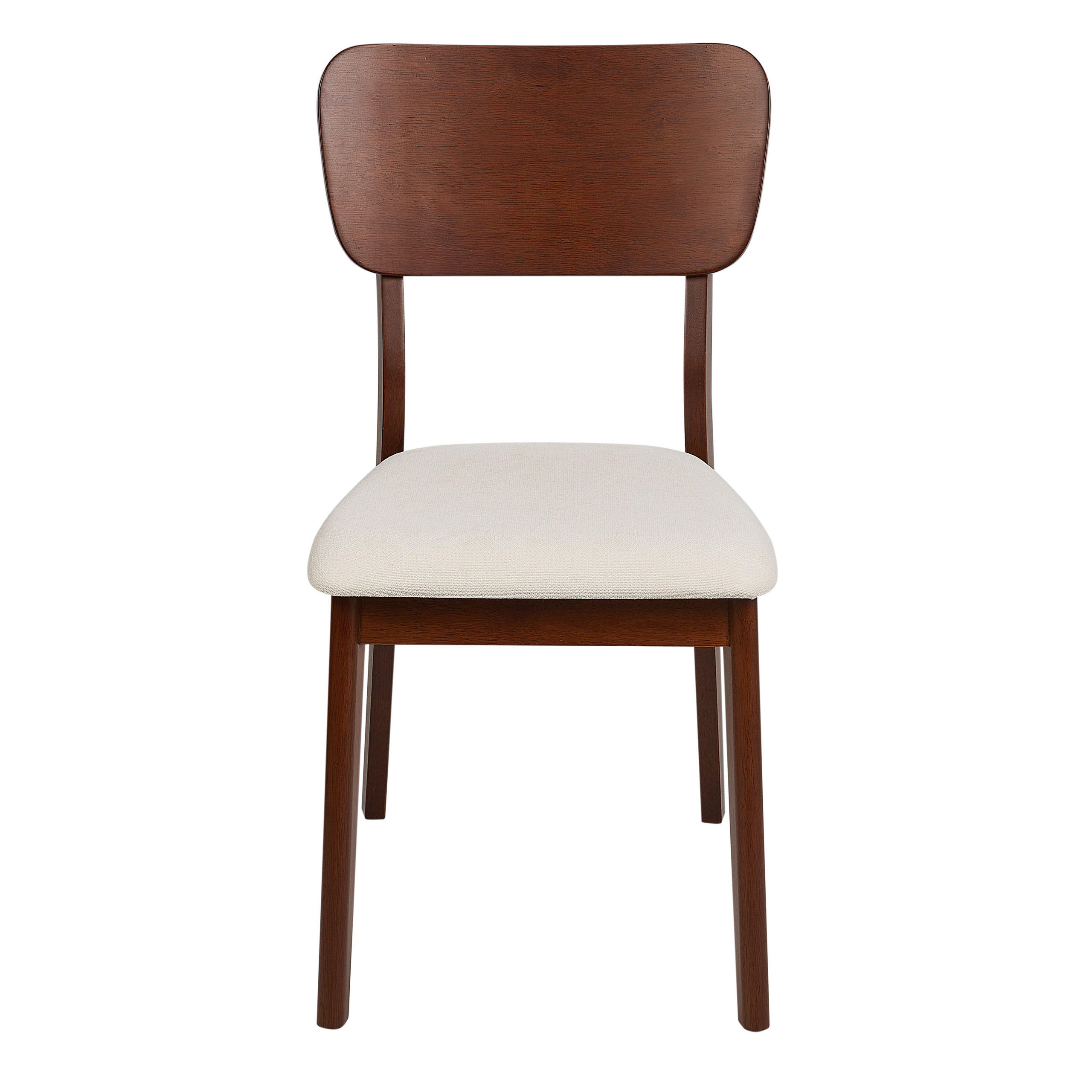 ESSZIMMERSTUHL 2er-Set Dunkler Holzfarbton Minier - Dunkelbraun/Beige, Holz (46/85/51cm) - Beliani