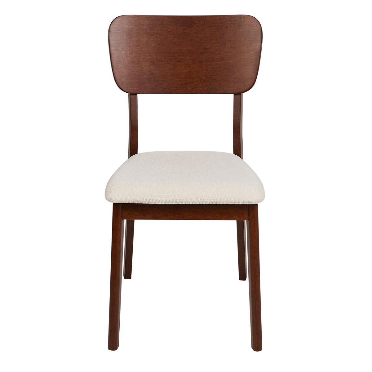 ESSZIMMERSTUHL 2er-Set Dunkler Holzfarbton Minier - Dunkelbraun/Beige, Holz (46/85/51cm) - Beliani