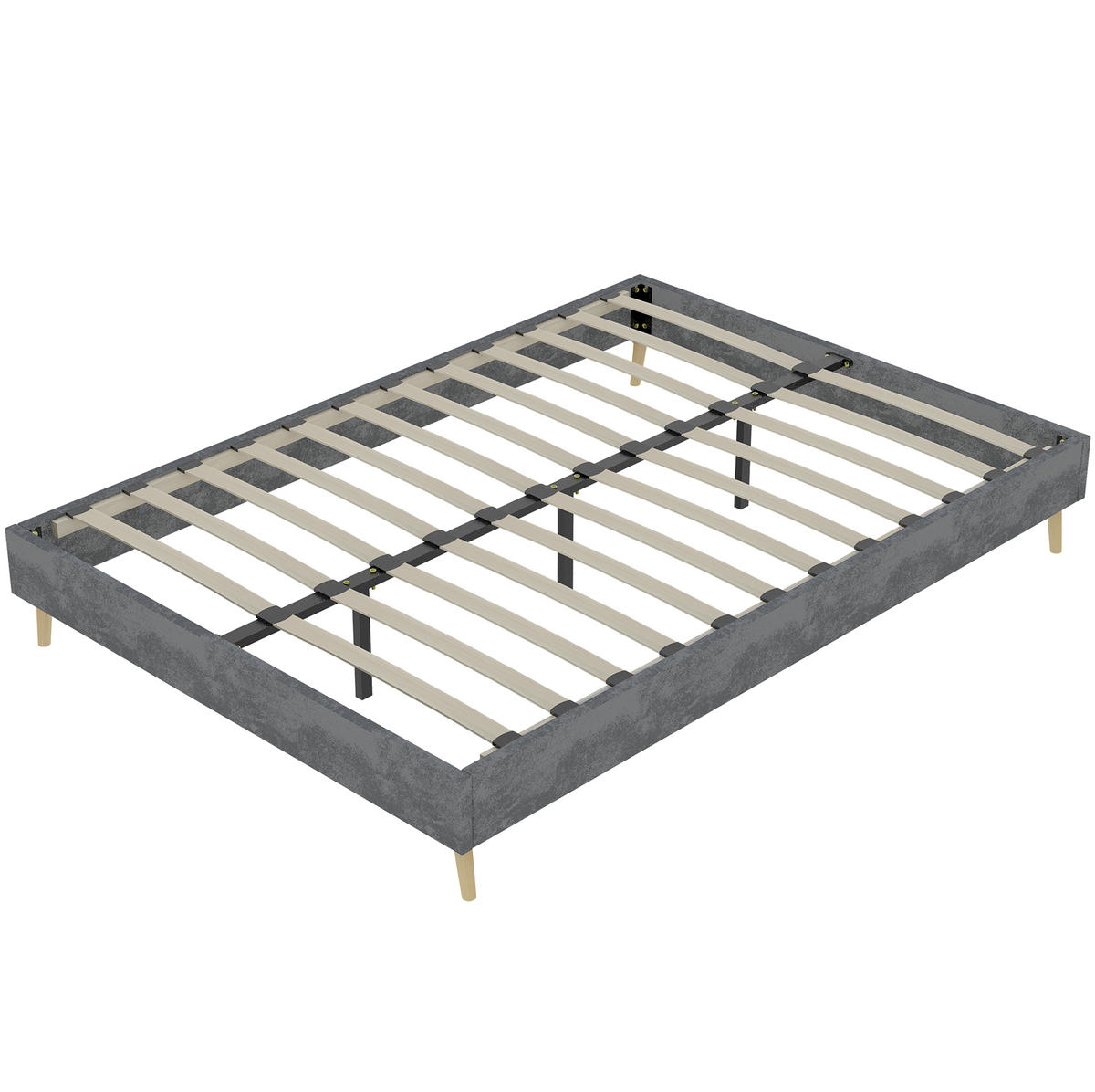 POLSTERBETT 160/200 cm mit Matratze, stabiler Konstruktion und modernem Design, Grau - Grau, Textil (160/200cm) - Redom