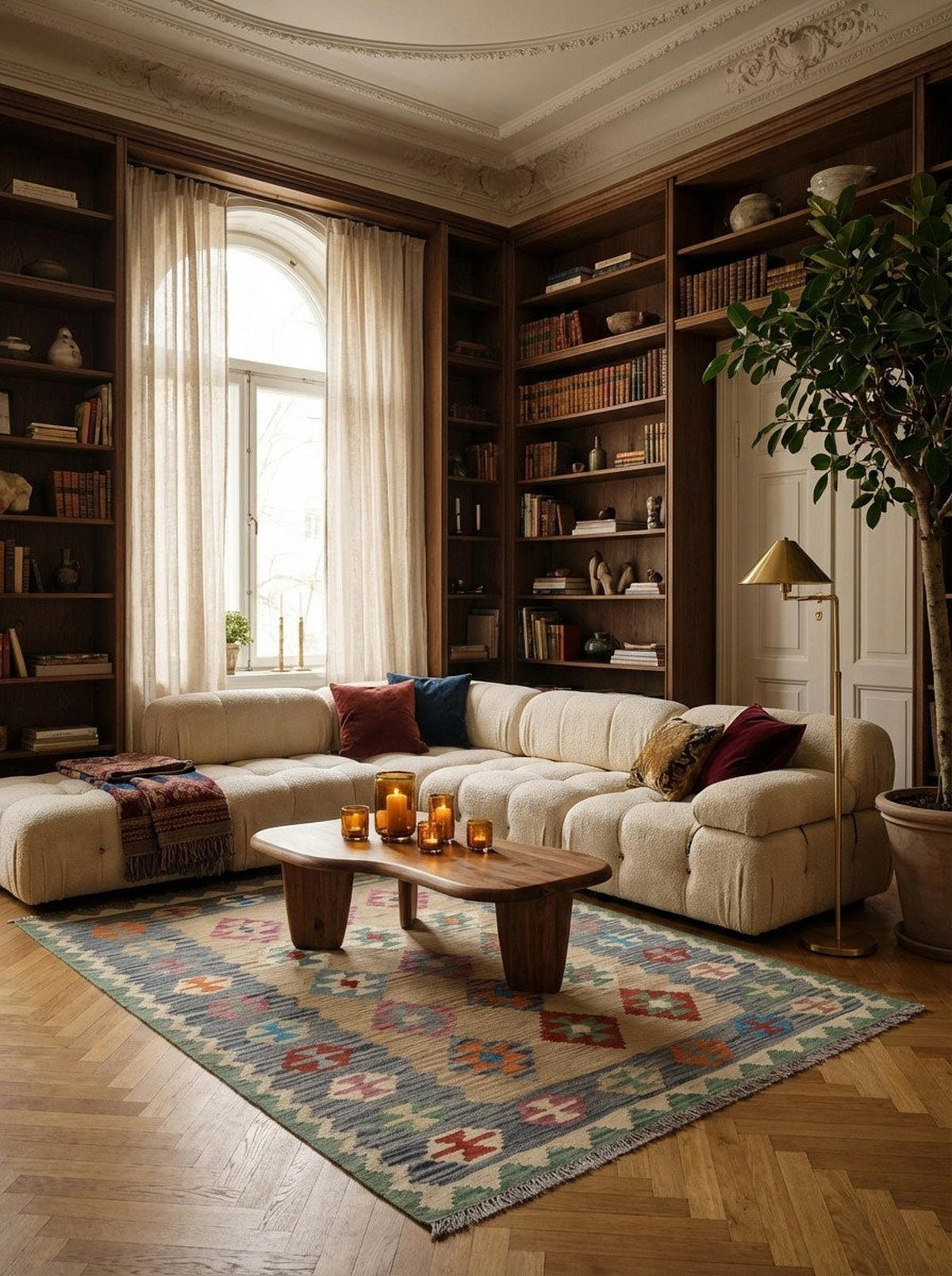 HANDWEBTEPPICH Kelim Gashgai Beige 202/159 cm Schurwolle - Beige, Textil (159/202cm) - Looma