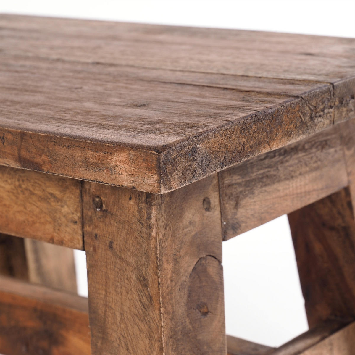 BLUMENHOCKER Monte Mahagoni Massivholz 01 natur-vintage - Naturfarben, Holz (30/21/20cm) - DESIGN DELIGHTS
